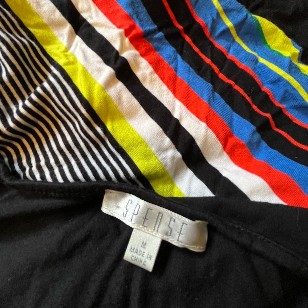 Spense Black Dress with Vibrant Stripes - Picture 3 of 3